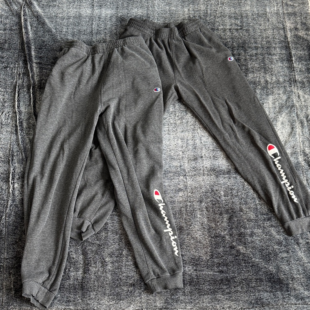 2 pairs Champion Boys Dark Gray Sweatpants